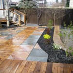 Cedar Decking Inset with Natural Stone Patio