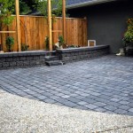 Tumbled Stone Patio on Calgary Infill House