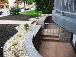 Brick Retaining Wall with Steps