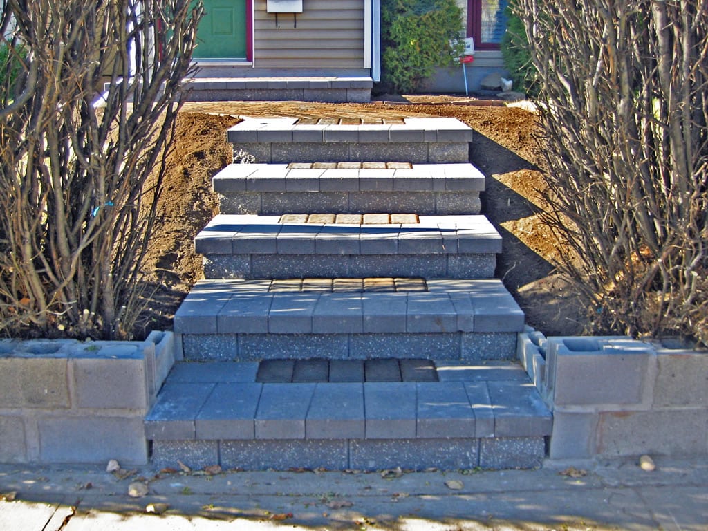 Natural Stone Patio Calgary Natural stone patio with garden edging